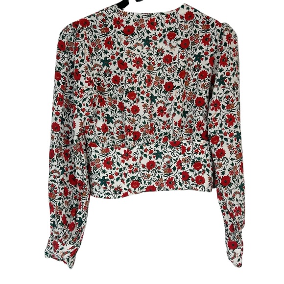 EUC Realisation Par The Bennie Silk Top in White Batik Floral by Realisation Par - Picture 5 of 13